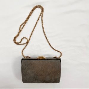 Chanel crossbody box clutch with gold chain